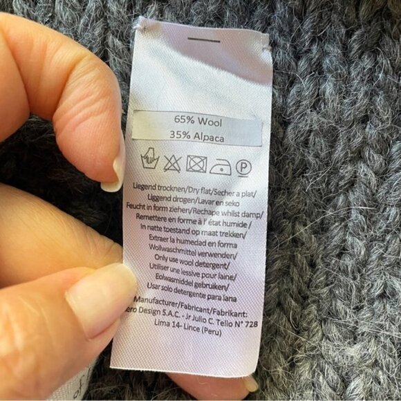 House of Harlow Gray Wool Alpaca Chunky Open Cardigan Sweater - S/M - Picture 6 of 10